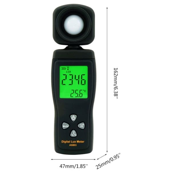 Lux Meter AS803 Lux Meter Lysintensitetsmåling Luxmeter Luminans Tester SMART SENSOR Digital Spektrometer