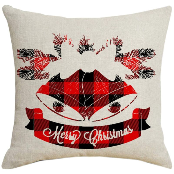 Jul Kvadratisk Kudde Dekor Kuddfodral Kuddfodral för Soffa Bil 45X45Cm