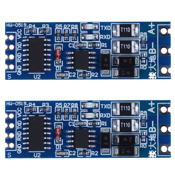 2 kpl TTL-RS485-sovitinta Sarjaportti UART-tasomuunninmoduuli 485 3.3V 5V