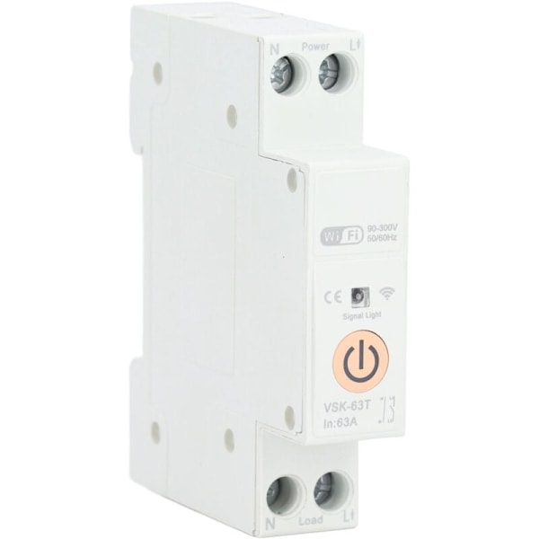 1P 63A WiFi-bryter kretsbryter Fjernkontroll Stemmestyring Tidssyklus Smart kretsbryterbryter for Tuya 90V-300V
