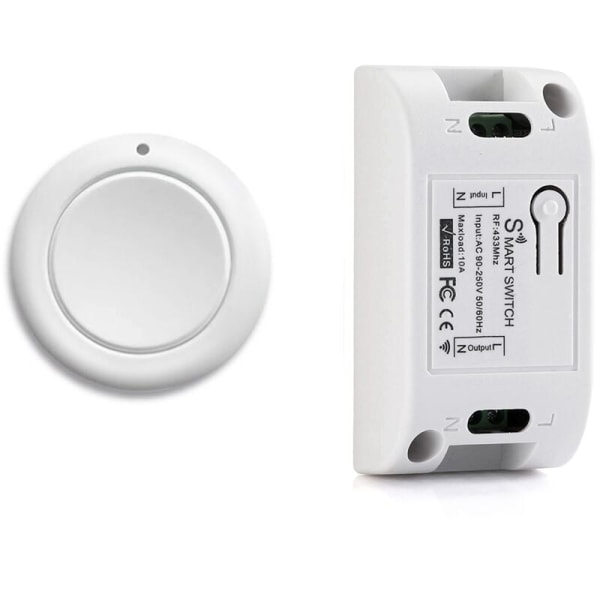 Smart Home Trådløs Lyskontakt RF 433 MHz Fjernbetjening AC 110V 220V Modtager Trykknap Soveværelse Loftslampekontakt