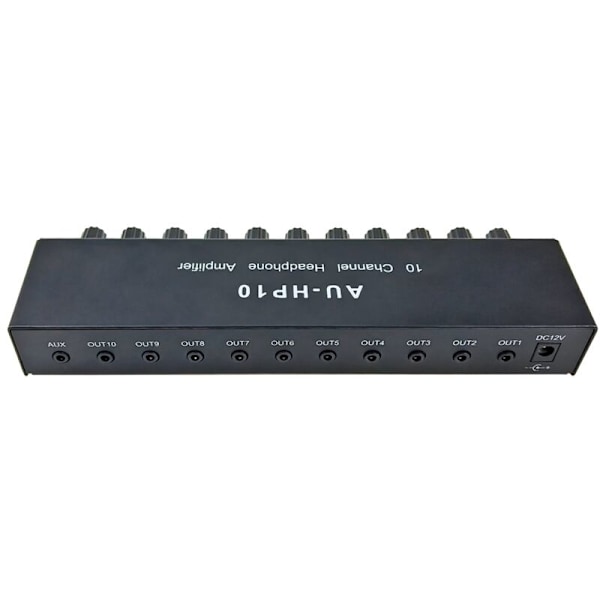 AU-HP10 10-kanals stereo hodetelefonforsterker lydforforsterker 1 inngang 10 utganger uavhengig kontroll NJM4556A DC12-24V