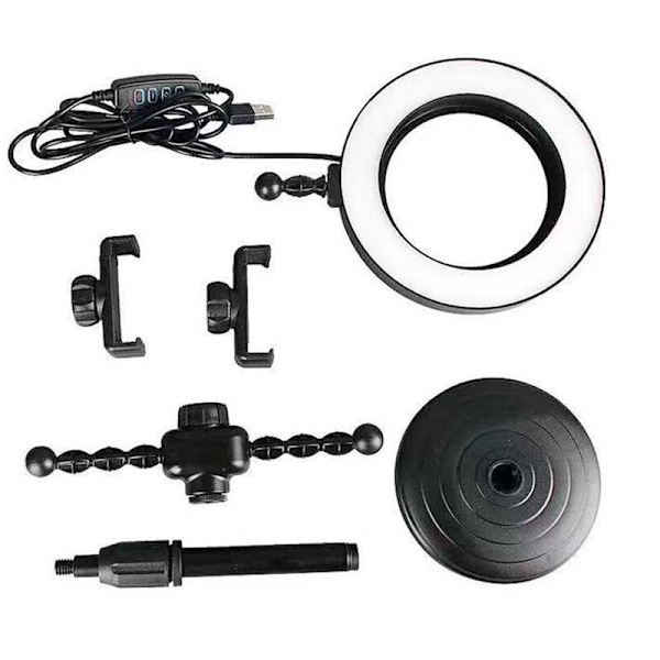 4 i 1 Live Stativ Live Stemme Profesjonell LED Ringlys Bærbar Lampe MIC Stativ Holder Lys Live Streaming