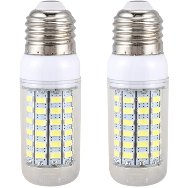 2 stk. energibesparende pærer E27 220V 69 SMD 5730 1500LM 6000-6500K LED-majspærer