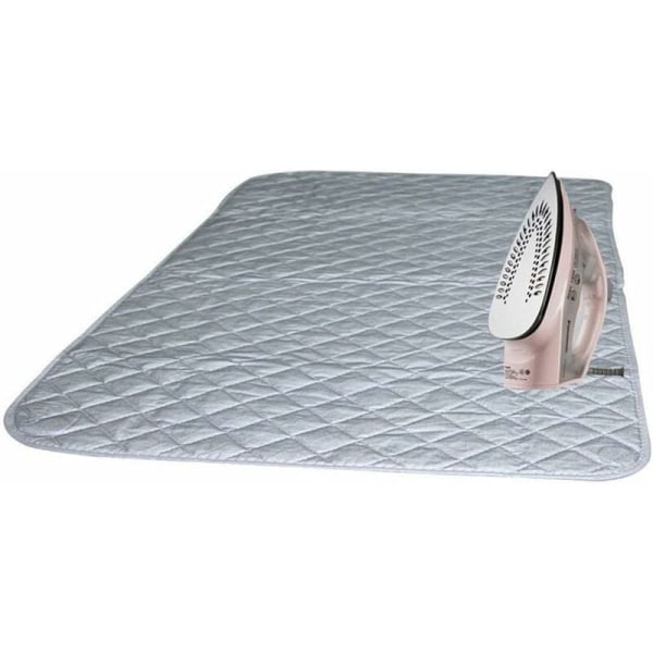 Isolerande strykbordsduk Cover Bomull strykmatta på bärbart bord för tvättmaskin torktumlare Resa hem Silver 48 85