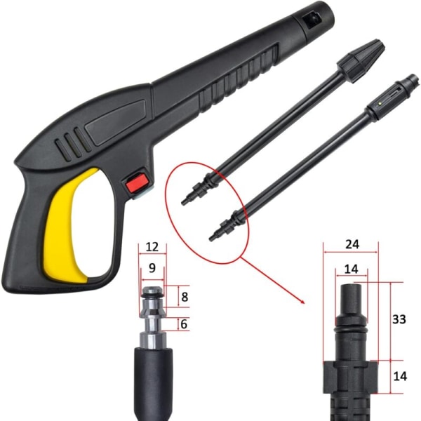 Korkeapainevesipistooli säädettävällä suihkukärjellä ja pyörivällä suihkukärjellä, korkeapainepesurin pistooli K2-K7 käsipistoolille