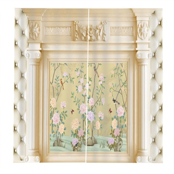 Emboss trykte blackout gardiner for soveromsvindu gardiner for 85% skyggelegging 3D høyde 100 cm bredde 140 cm