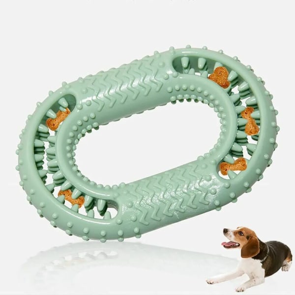 Chew Toy for Dogs, Natural Rubber Teeth Cleaning Strong Chew Ring, Training Toy for Medium and Small Dogs Not for Aggressive Dogs, Sunny