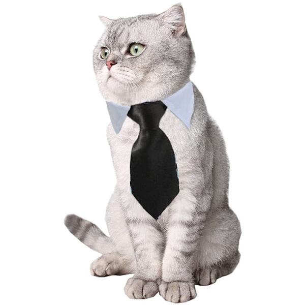 4 st Hundkatt Fluga Husdjur Kostym Justerbar Formell Slips Krage för Små Hundar Valp (Svart + Röd)