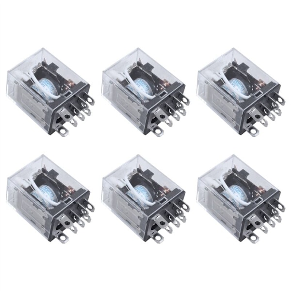 6X JQX-13F LY2 AC 24V Coil 8 Pin DPDT Red LED Electromagnetic Relay