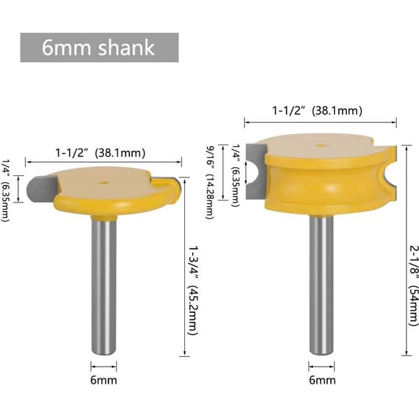 2 stk. 6 mm skaft fræserbit sæt træbearbejdning wolfram cobalt legering træ tap fræser fræser bits værktøjer