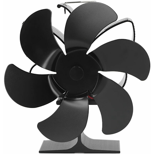 6-Teräinen Uuni Tuuletin, Automaattinen Käynnistys, Korkea Lämpötilan Kestävyys ja Energiatehokkuus, Lämpövoimalla Toimiva Tuuletin Kotiin, Musta, Halkaisija 152mm