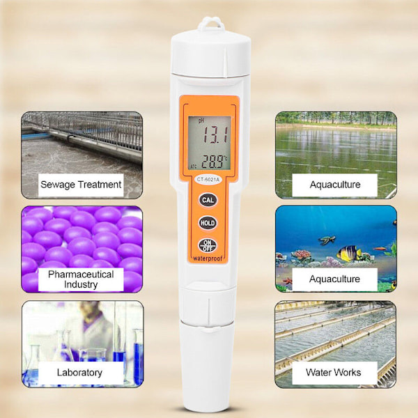 Mini Håndholdt Digital Vandkvalitetstester PH Meter 0.0-14.0PH til Swimmingpool Akvarium