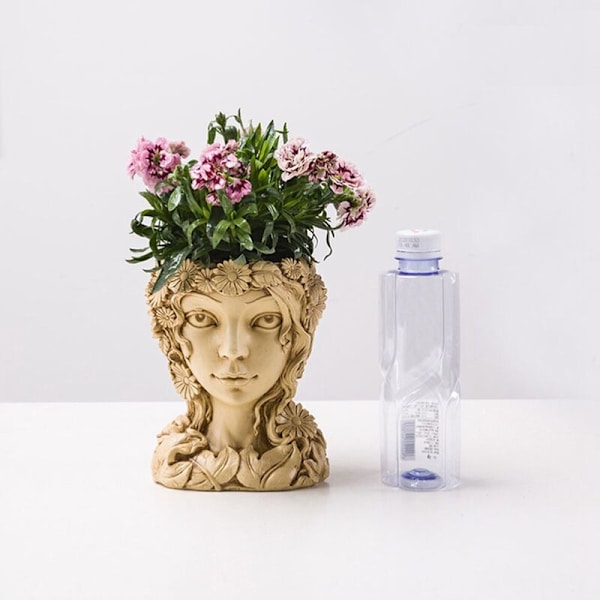 Blomkruka Växtkruka Hushåll Flicka Design Dekorativ Kruka Grå