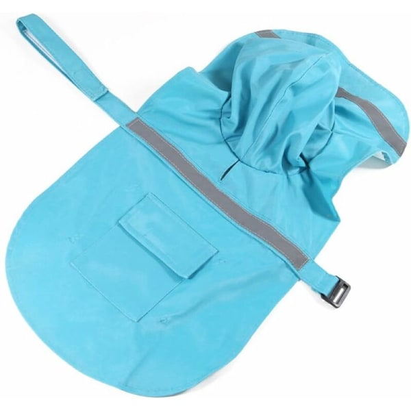 Adjustable raincoat for pet dogs (blue M)-