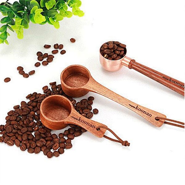 Trämätningssked Mätningsskopa Kaffe Bönor Bar Kök Hem Bakverktyg Kopp Verktyg för A