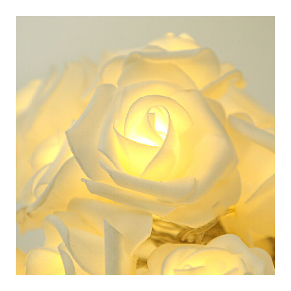 Roselys Batteridrevne Blomsterlys Varmt Hvit Fe Lys Romantisk Hjem Hage Dekorasjon for Bryllup Fest Valentinsdag Jul (3M