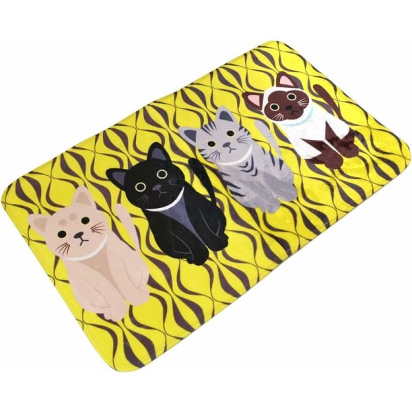 Halkskyddande köksmatta absorberande badrumsmatta dekorativ diskbänksmatta flanell tvättbar matta för vardagsrum sovrum badrum gul 50 x 80cm-