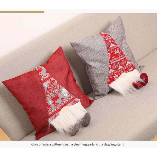 2 stk juleputedekorasjon sofa bilputetrekk 3D dukker dukkeputetrekk juledekorasjon pute