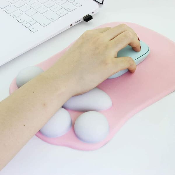 Ergonomisk musematte med håndleddstøtte, tegneserie kattemusematte med gelpute håndleddstøtte musematte