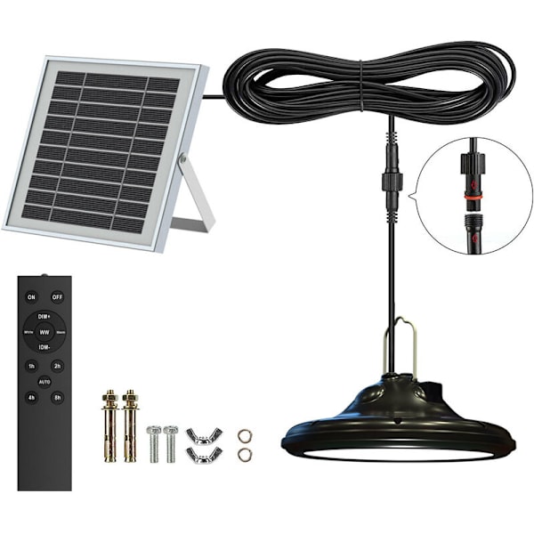 100 LED-lampor 1200LM Solcellsdrivna Utomhus, 3 Lägen Solhängande Lampor, Justerbar Solpanel, 4 Ljusstyrka med Fjärrkontroll, IP66 Vattentäta LED-lampor