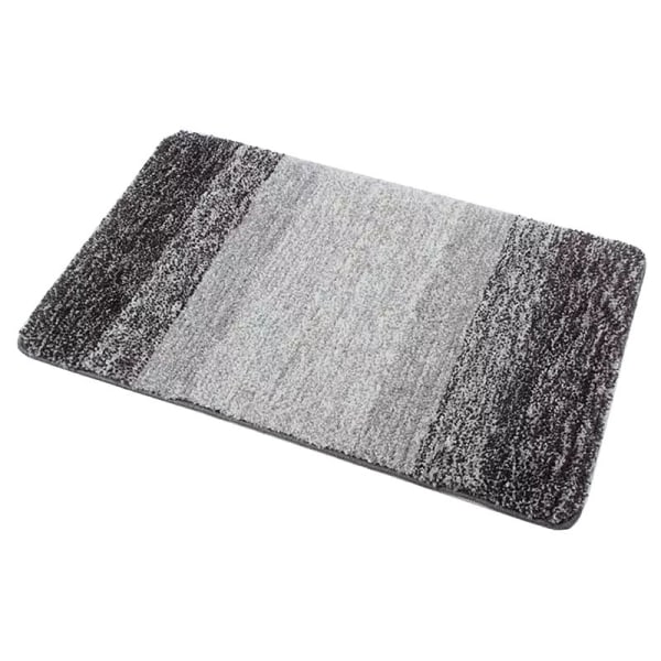 Badeværelse Tæppe Bademåtte, Blød og Fluffy Mikrofiber Brusebadsmåtte Skridsikker, Maskinvaskbar - Gradient Grå
