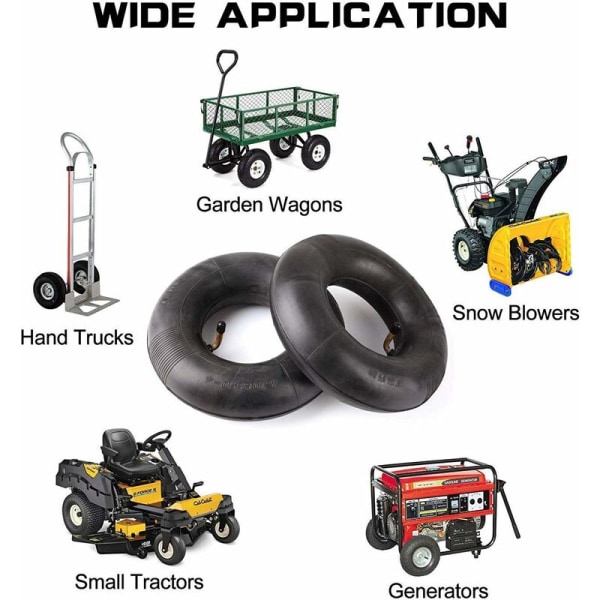 2 stk. inner tube dekk 4.10/3.50-4 tommer serie for håndtruck, vogn, håndvogn, hagevogn, gressklipper, erstatningsrør 4.10-4