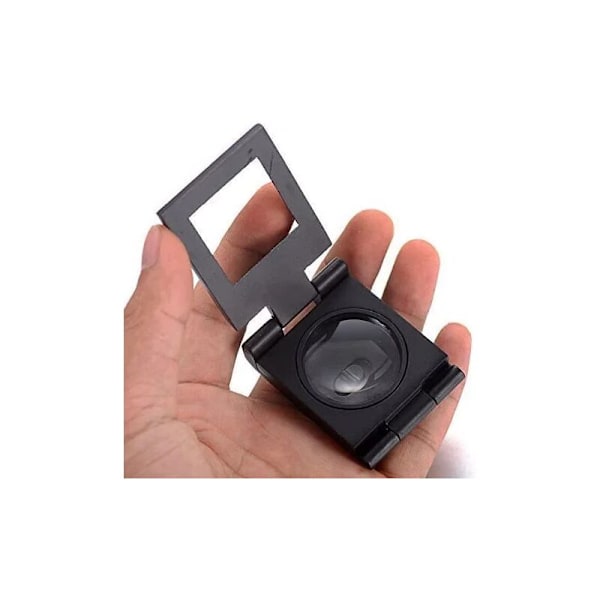 Mini Tre-Fällbart Förstoringsglas 10X Zink-Legering Förstoringsglas med Skala för Textil Optisk Smyckesverktyg 28mm