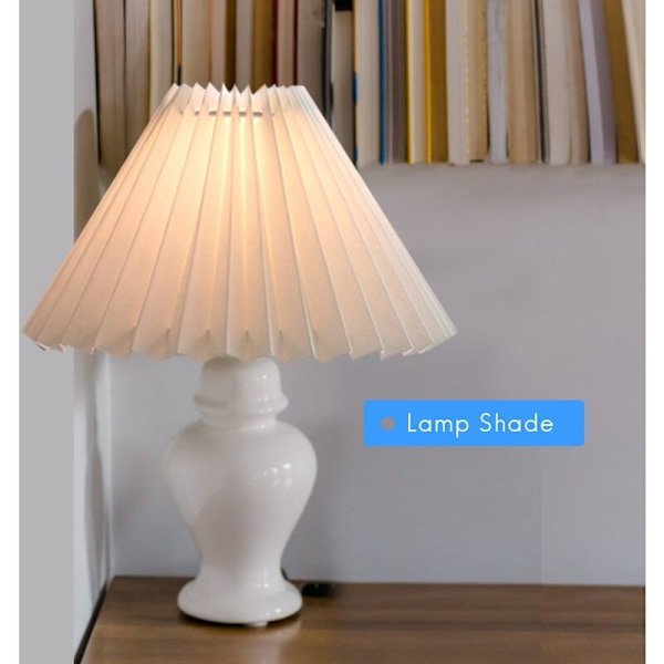 Plisseret lampeskærm bordlampe japansk stil gulvlamper kreativ plisseret lampeskærm skrivebordslampeskærm soveværelseslamper -A