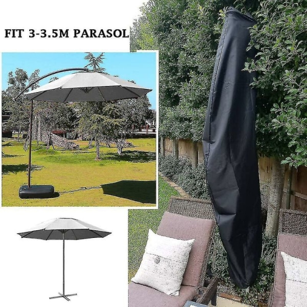 Parasolskydd för 3-3,5 m parasoll Vattentätt skyddande överdrag med dragkedja, parasollskydd för Glatz Gardenline solskydd Mark