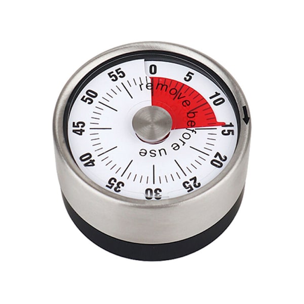 Basisklocka med mekanisk och magnetisk timer. Maximalt 60 minuter. Hörbar alarmsignal vid tid - DENUOTOP