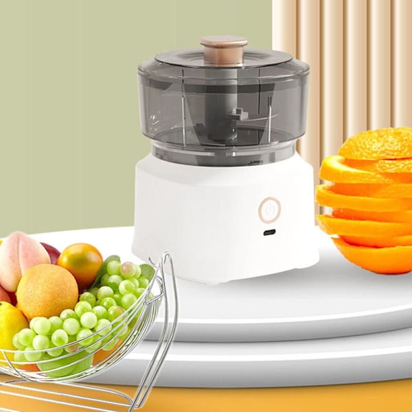 Elektrisk Kødhakker, Multifunktionel Blender med Rustfrit Stålblade, Sikker og Effektiv Madblender til Køkken, Hvid