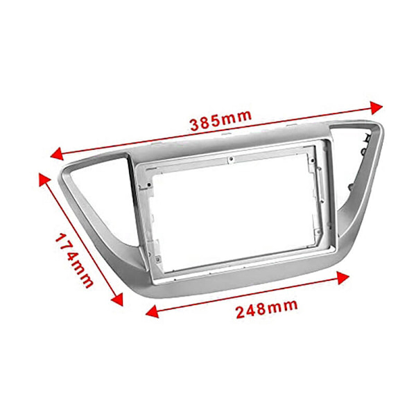 2Din 9 tommers bilstereo radio DVD panel fascia ramme trim for 2 Accent 2017-2018