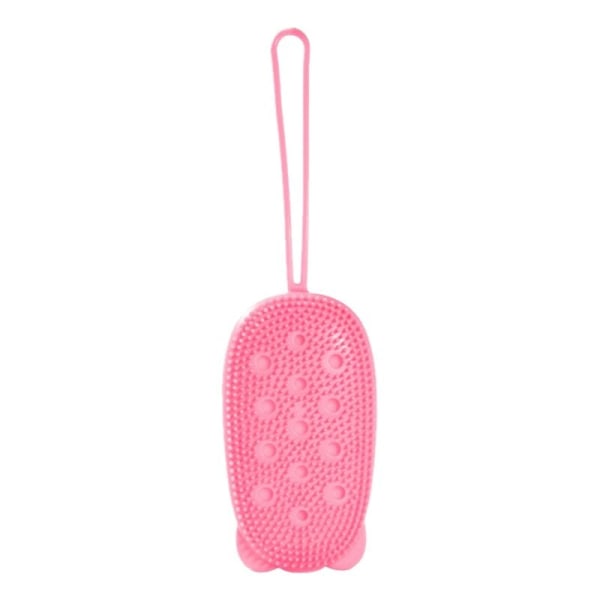Body Bath Shower Scrubber Back Brush Skin Soft Silicone Body Cleansing Brush -Watermelon Red