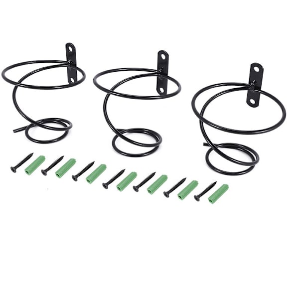 3-pakks vinstativ for enkeltflasker, veggmontert, metall
