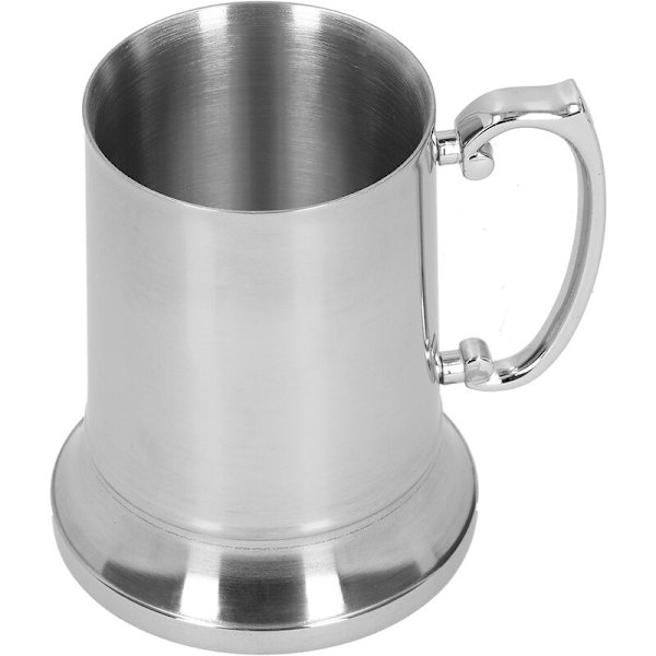 560 ml Hopeasta valmistettu ruostumattomasta teräksestä valmistettu kuppi kahvalla baareille, hotelleille ja cocktail-lasille