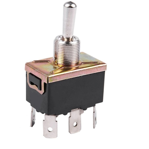 5X AC 250V/10A 125V/15 DPDT 3 Position ON/OFF/ON 6 Pin Toggle Switch Sort + Sølv