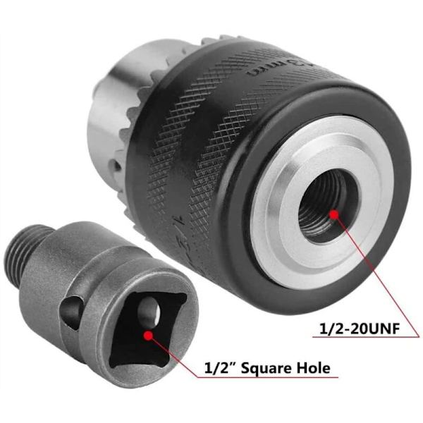 1,5-13 mm Borrchuck 1/2-20 UNF med SDS Plus Adapter och Nyckel Borrchuck Snabbväxlingschuck Med Nyckel För Borrning Elektrisk Borrkonvertering
