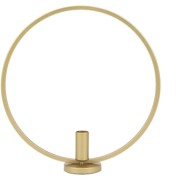 3D Rund Guld Metall Ljusstake Geometrisk Ljusstake Tealight Ljus Bröllopsdekoration Prydnader (Guld)