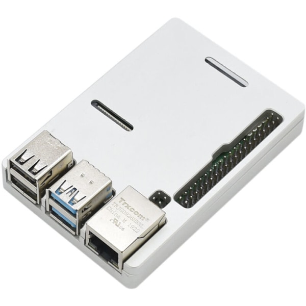 Aluminiumlegering Skal Modell B för Raspberry Pi 4, Ultratunt Skal CNC-kylning Värmeavledning Endast för Raspberry Pi 4B (Silver)