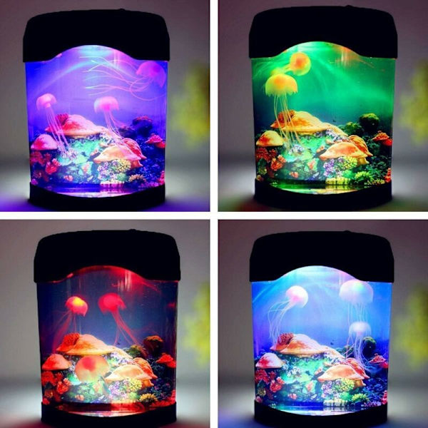Mini USB akvarium LED manetlampe, hav LED nattlys, akvarium LED-belysning, kreative gaver til barn og voksne, atmosfærelampe for Chri