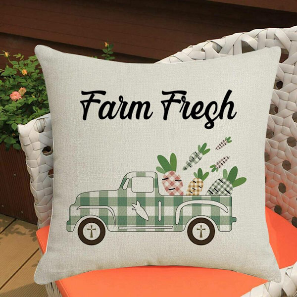 Påskkudde Dekor Morot Kuddfodral för Soffa Bil Barn Sovrum Kudde Linne 45X45 Cm