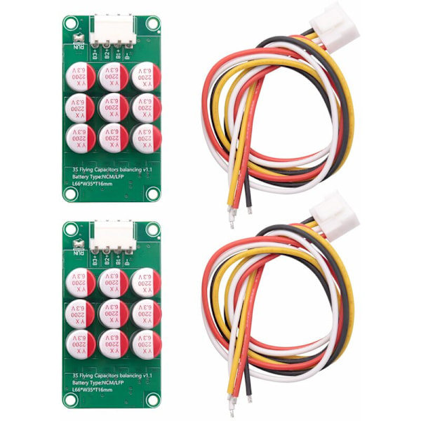 2 stk. 3S aktiv equalizer balancer Lifepo4//LTO batteri energiudligning kondensator BMS-kort