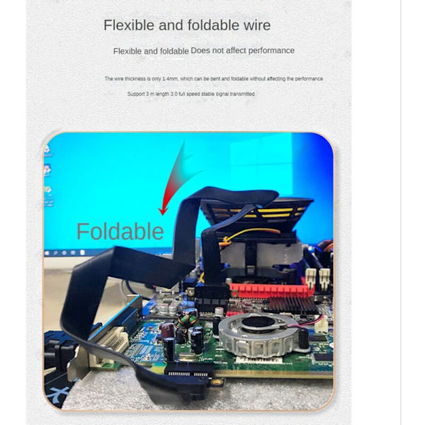 PCIE 1X 90 graders forlængerkabel, PCI- 3.0 1X han riser kabel til PCI-E 1X forlængeradapter 10 cm