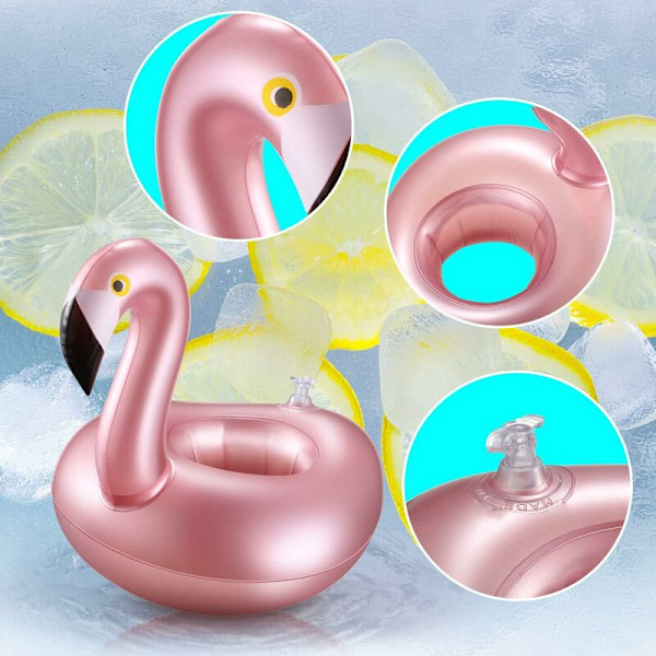 12 stk Oppblåsbare Flamingo Drikkestativ Gjenbrukbare Oppblåsbare Drikkestativ Søte Dyr Kopper Coaster Basseng Kopper Holder for Sommer Svømmefest