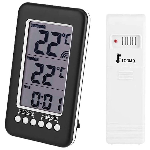 Inomhus termometer, stor digital LCD-termometer temperaturmätare övervakningsrum termometer sändare mätare