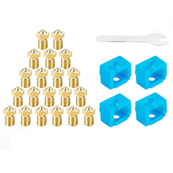 För munstycke -V6 Mässing M6 gänga Hårdstål Mässingsmunstycken för 1,75 mm filament Hotend Extruder 3D-skrivardelar