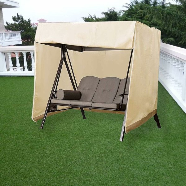 3-sits cover för trädgård, vattentätt Oxford cover för utomhusbruk, anti-UV cover, cover (grå)-220*125*170 cm