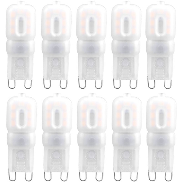 10 st G9 1,5W LED-lampor 14 st för hemtaklampa Varmvit (230V)