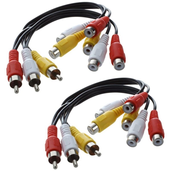 2X Ny 3 Han til 6 Splitter Adapterkabel Audio Video Av